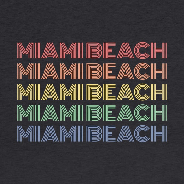 Typographic Multicolor Miami Beach City Name Design by New East 